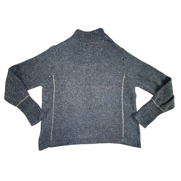 Woolrich Large Charcoal Gray Heather Knit 1/4 Zip Mock Neck Pullover Sweater - Picture 2 of 5